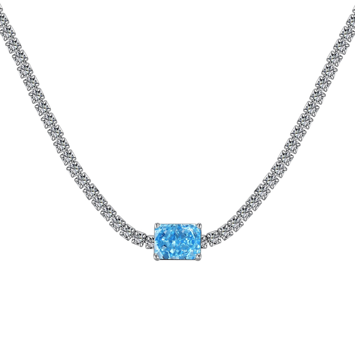 [Love Aura]2.0 carat Ornate Emerald Cut Necklace