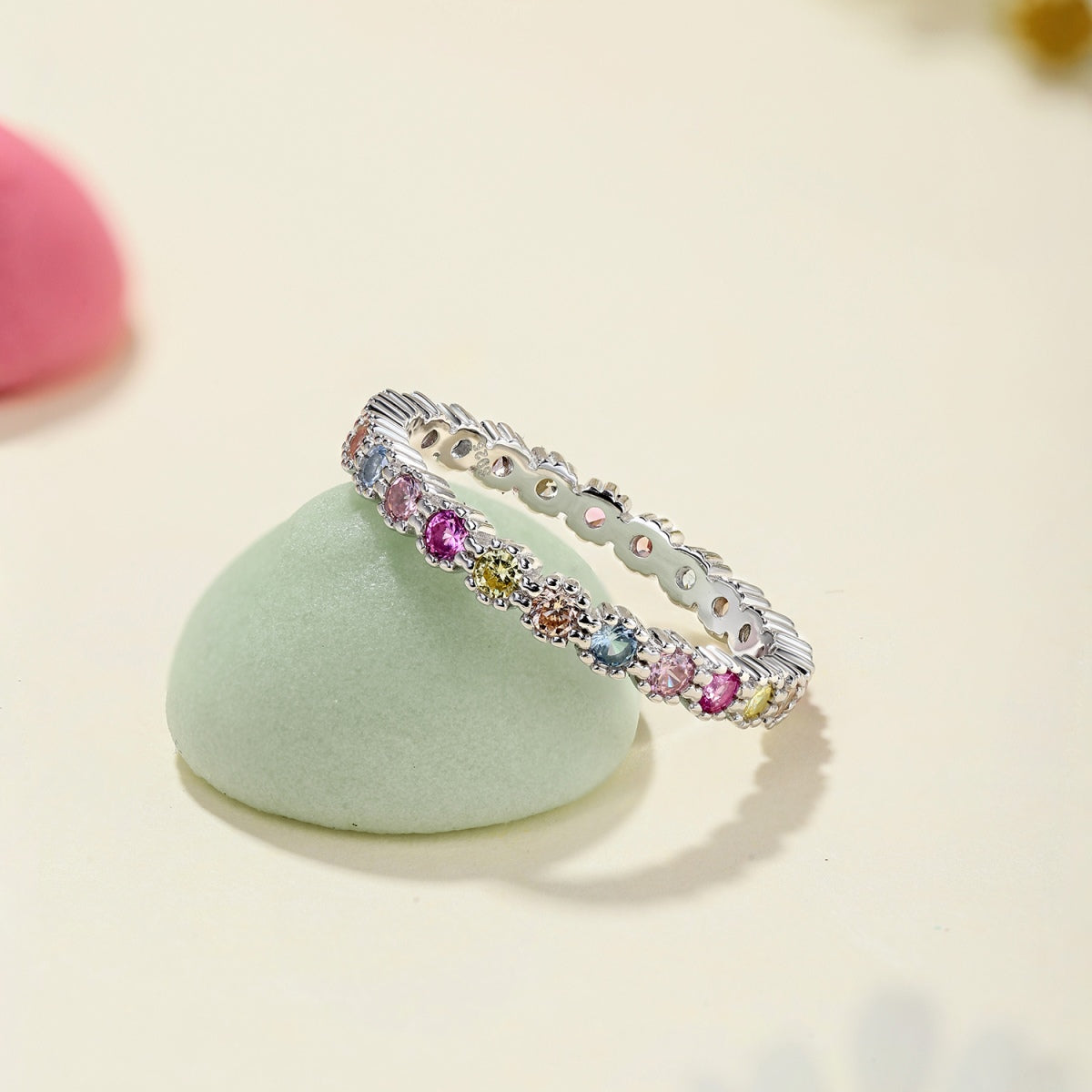 [Love Aura]Exquisite Colorful Round Cut Party Ring