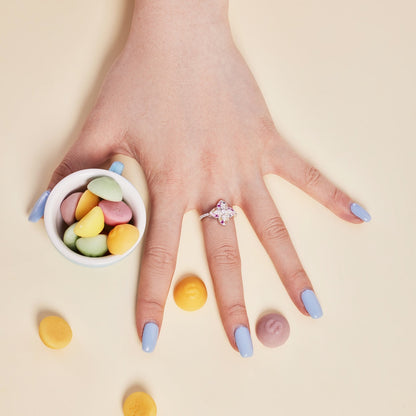 [Love Aura]Luxurious Colorful Flower Shape Banquet Ring