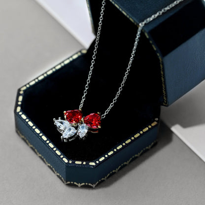 [Love Aura]Dainty Red Heart Necklace