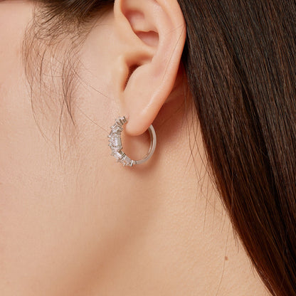 [Love Aura]Dazzling Colorful Emerald Cut Daily Earrings