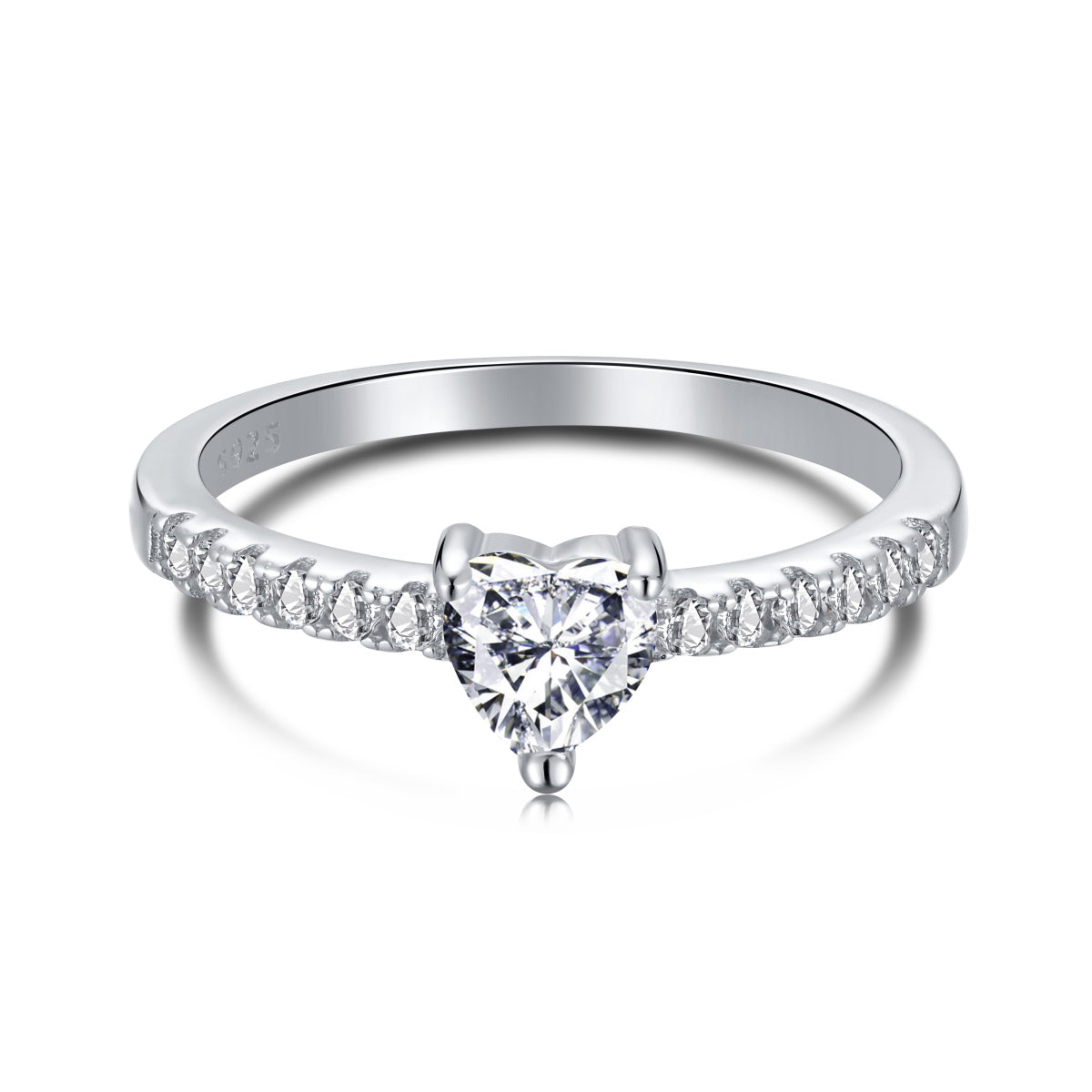 [Love Aura]0.5 Carat CaratEternity Charming Heart Shape Lover Ring