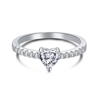 [Love Aura]0.5 Carat CaratEternity Charming Heart Shape Lover Ring