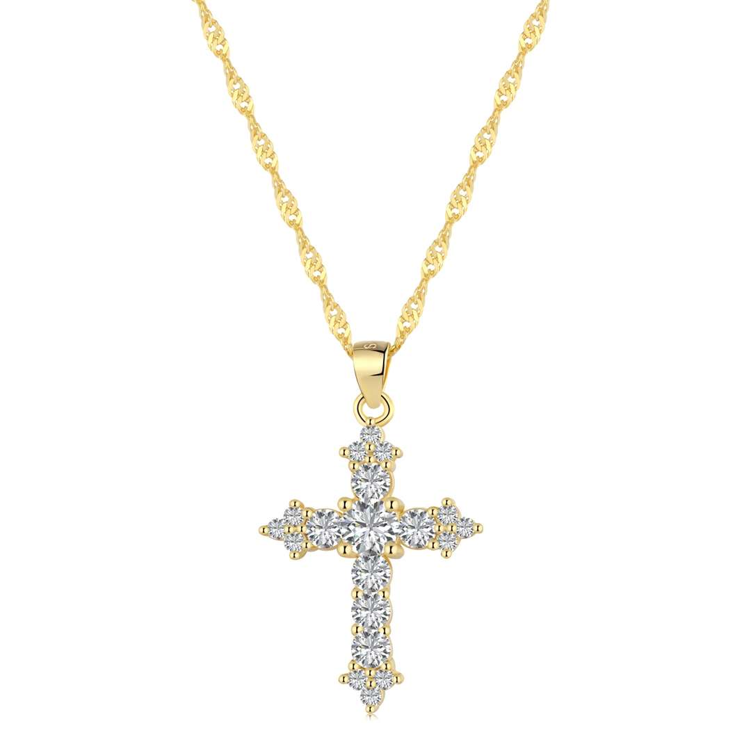 [Love Aura]Delicate Cross Shape Necklace