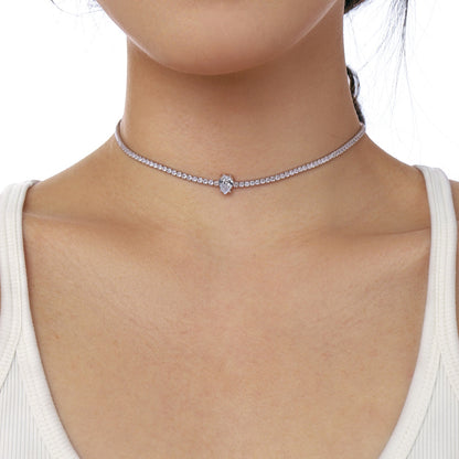 [Love Aura]1.0 carat Unique Pear Cut Tennis Necklace