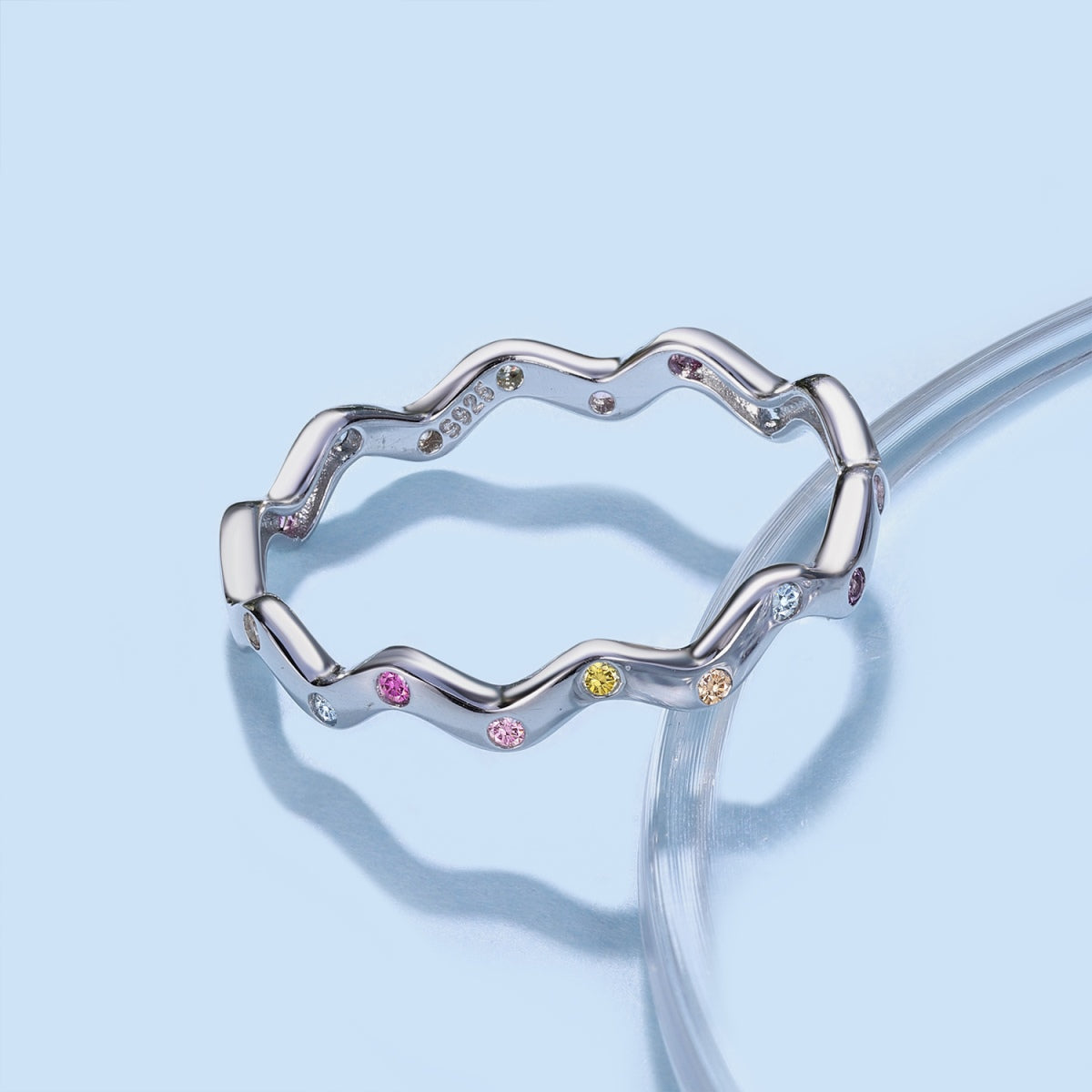 [Love Aura]Ornate Vibrant Round Cut Daily Ring