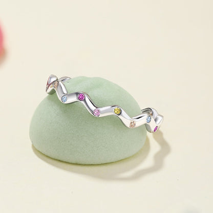 [Love Aura]Ornate Vibrant Round Cut Daily Ring