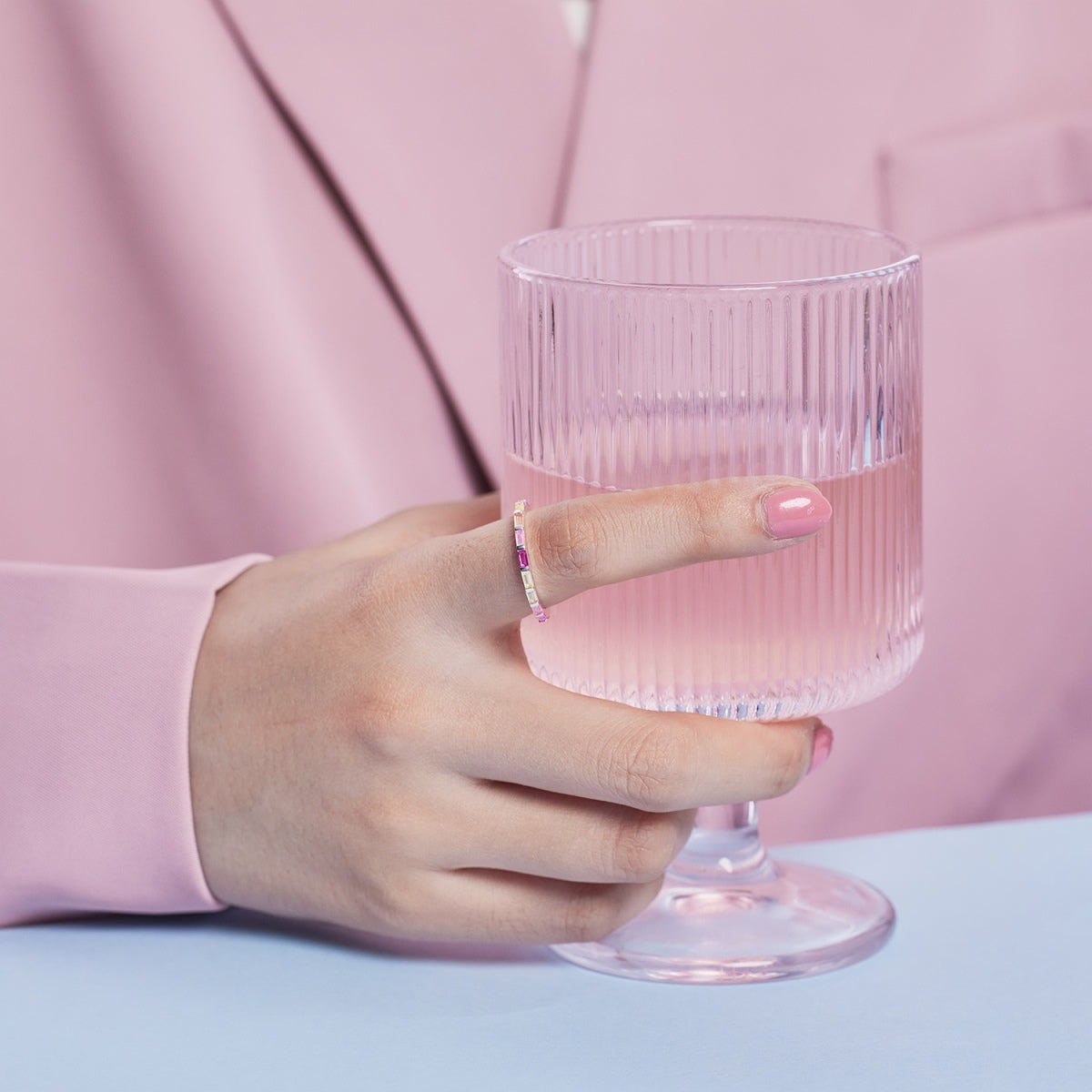 [Love Aura]Exquisite Multicolored Emerald Cut Daily Ring