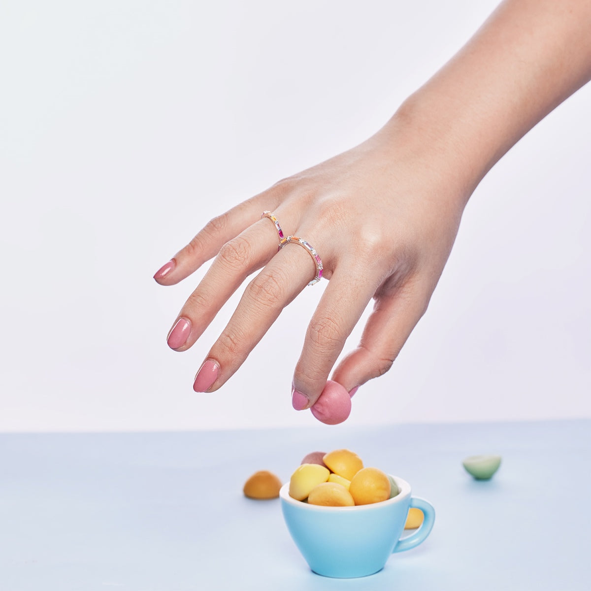 [Love Aura]Exquisite Multicolored Emerald Cut Daily Ring