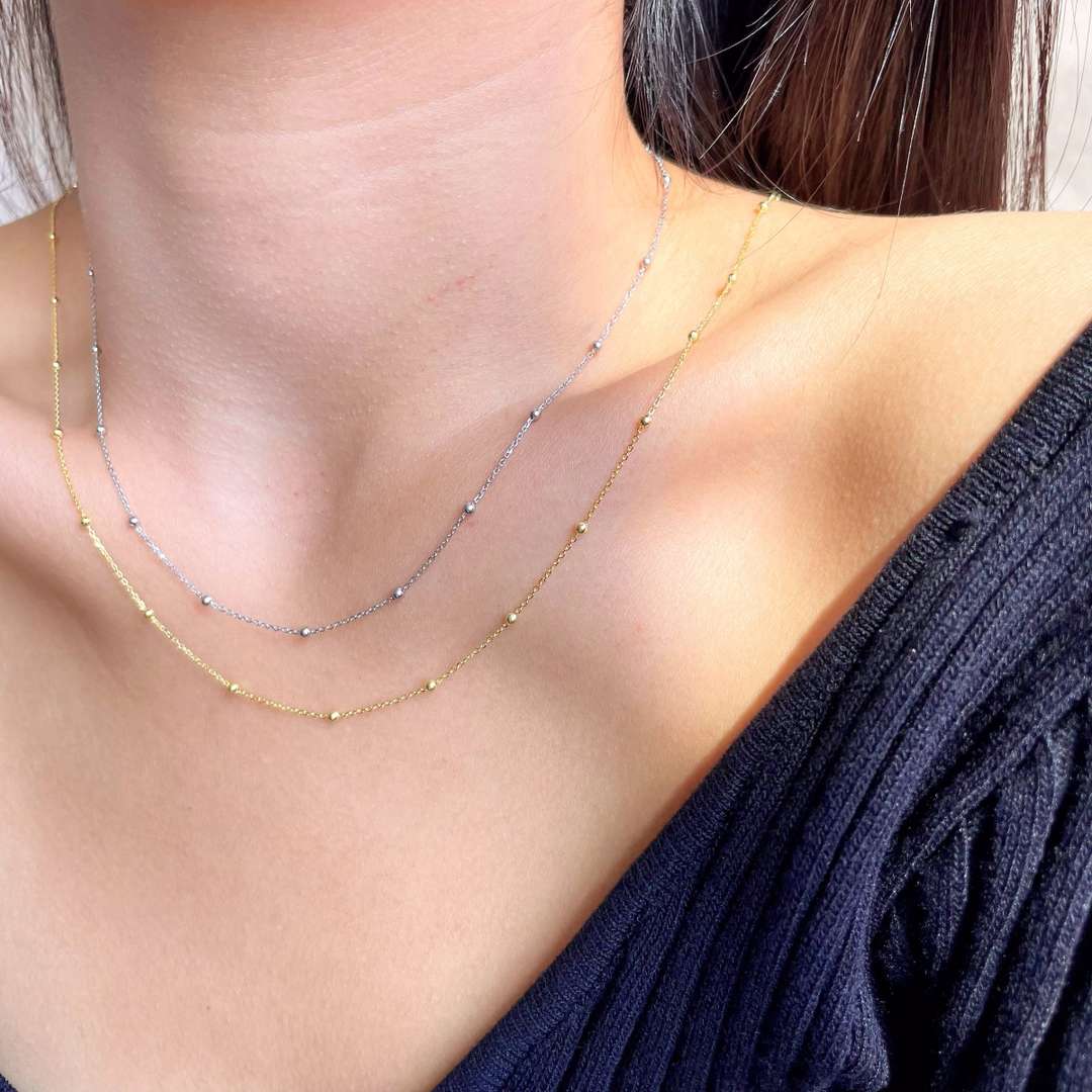 [Love Aura]Small Bead Clavicle Chain Simple Necklace