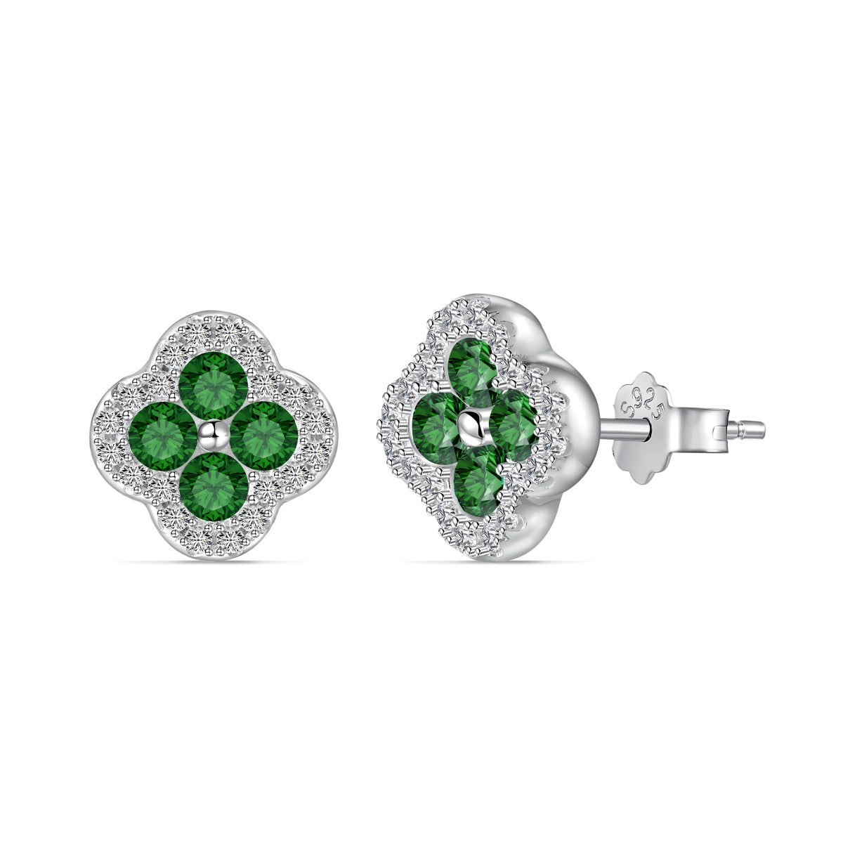 [Love Aura]Four-Leaf Clover Flower Shaped Earrings