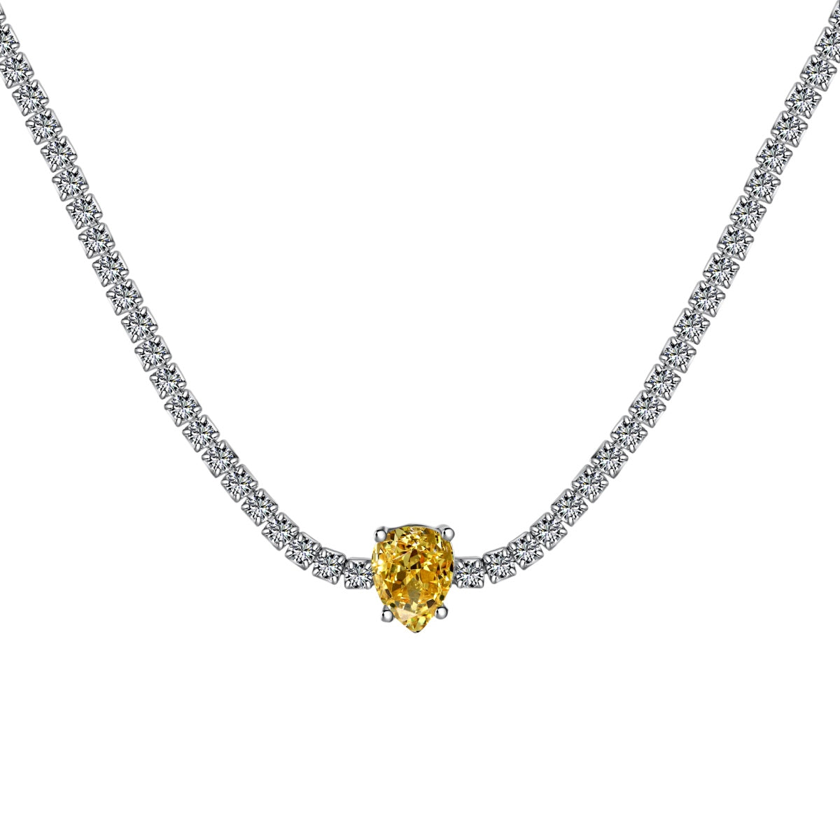 [Love Aura]1.0 carat Unique Pear Cut Tennis Necklace