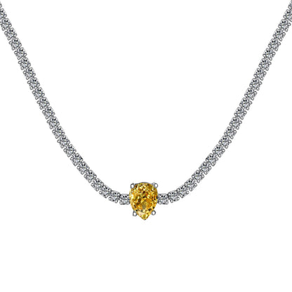 [Love Aura]1.0 carat Unique Pear Cut Tennis Necklace