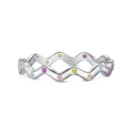 [Love Aura]Ornate Vibrant Round Cut Daily Ring