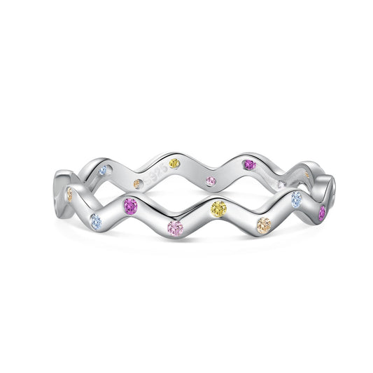 [Love Aura]Ornate Vibrant Round Cut Daily Ring
