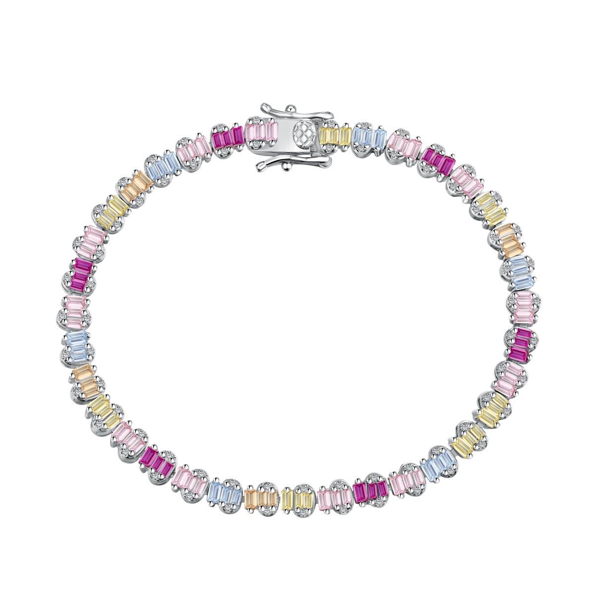 [Love Aura]Delicate Colorful Emerald Cut Party Bracelet