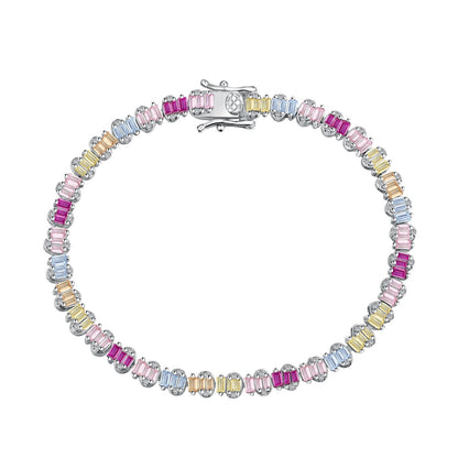 [Love Aura]Delicate Colorful Emerald Cut Party Bracelet