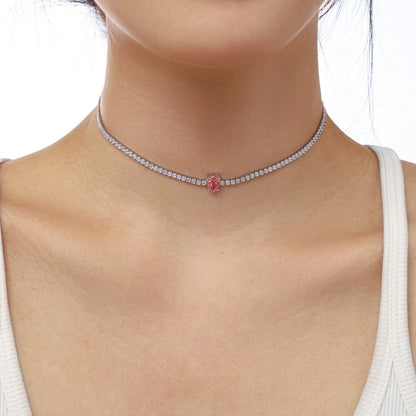 [Love Aura]1.0 carat Unique Pear Cut Tennis Necklace