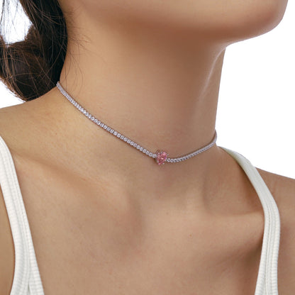 [Love Aura]1.0 carat Unique Pear Cut Tennis Necklace