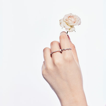 [Love Aura]Ornate Vibrant Round Cut Daily Ring