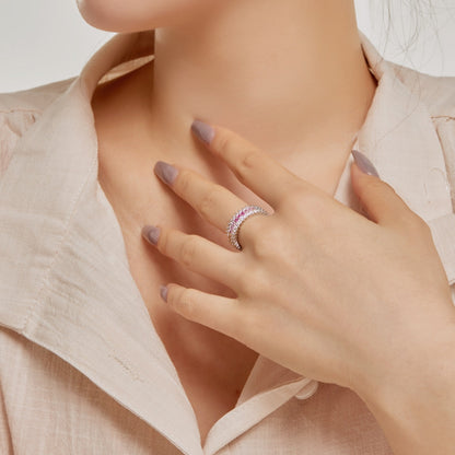 [Love Aura]Ornate Colorful Radiant Cut Daily Ring