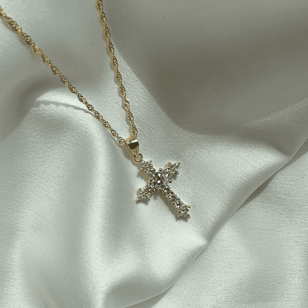 [Love Aura]Delicate Cross Shape Necklace