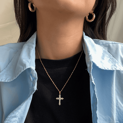 [Love Aura]Delicate Cross Shape Necklace