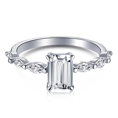 [Love Aura]1.0 Carat Dainty Resplendent Radiant Cut Daily Ring