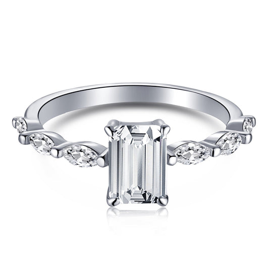[Love Aura]1.0 Carat Dainty Resplendent Radiant Cut Daily Ring