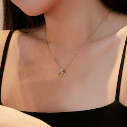 [Love Aura]Elegant Flower Shape Pear Cut Necklace