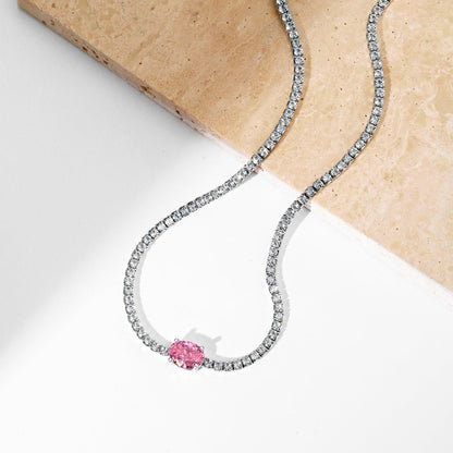 [Love Aura]1.0 Carat Shining Oval Cut Necklace