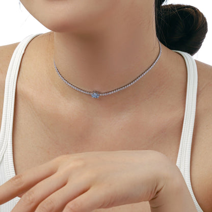 [Love Aura]1.0 Carat Shining Oval Cut Necklace