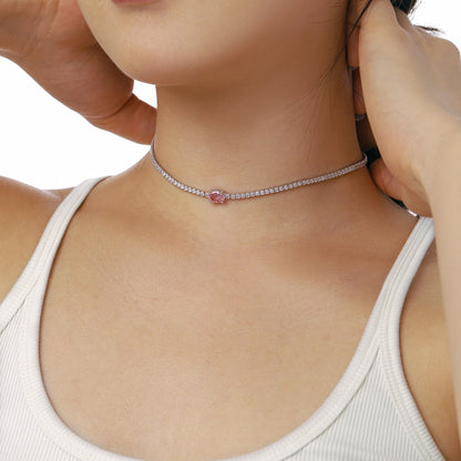 [Love Aura]1.0 Carat Shining Oval Cut Necklace
