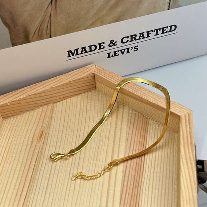 [Love Aura]Flat Snake Bone Chain Blade Necklace