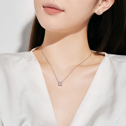 [Love Aura]1.0 Carat Radiant Princess Cut Wedding Earrings