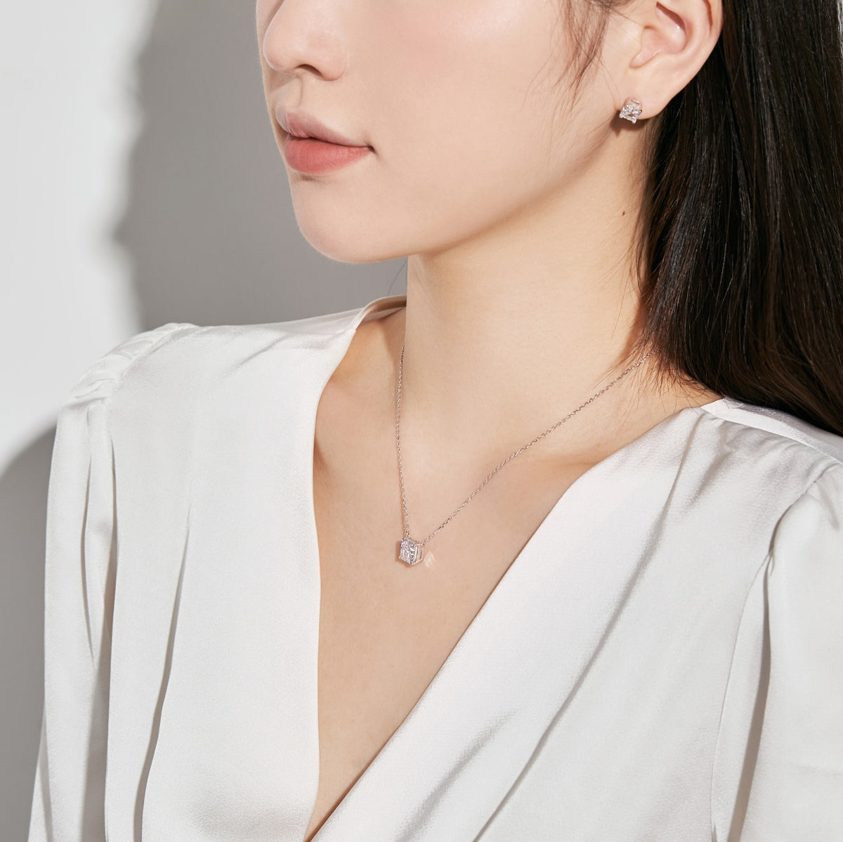 [Love Aura]1.0 Carat Radiant Princess Cut Wedding Earrings