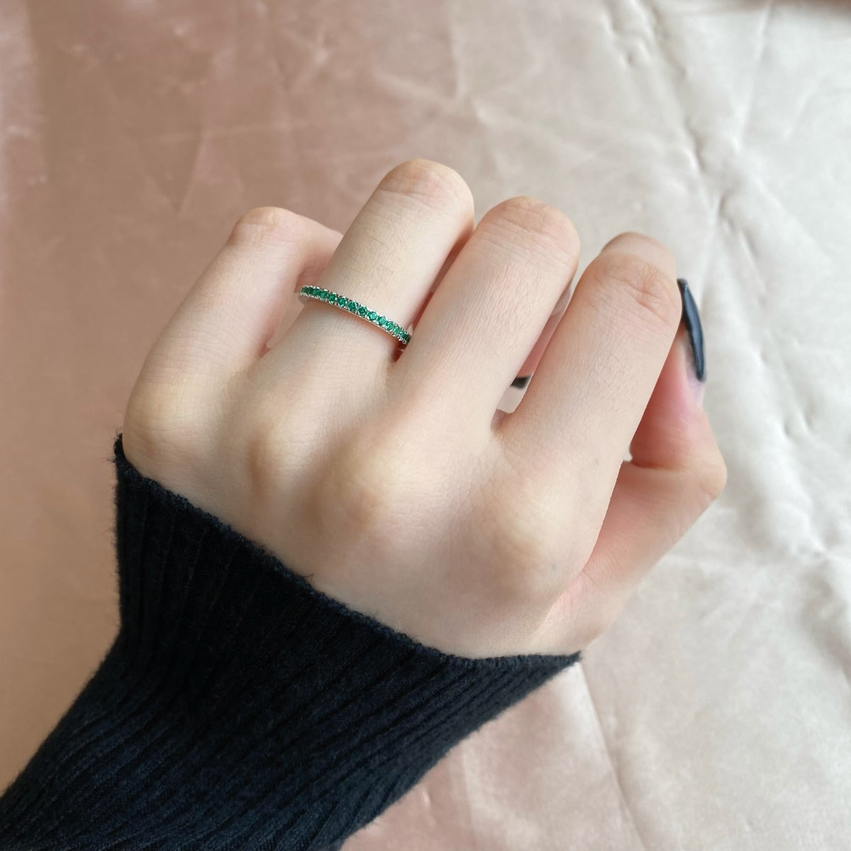 [Love Aura]Delicate Sparkling Round Cut Daily Ring