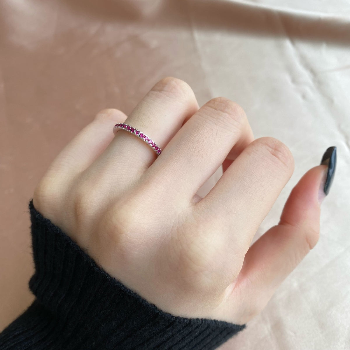 [Love Aura]Delicate Sparkling Round Cut Daily Ring