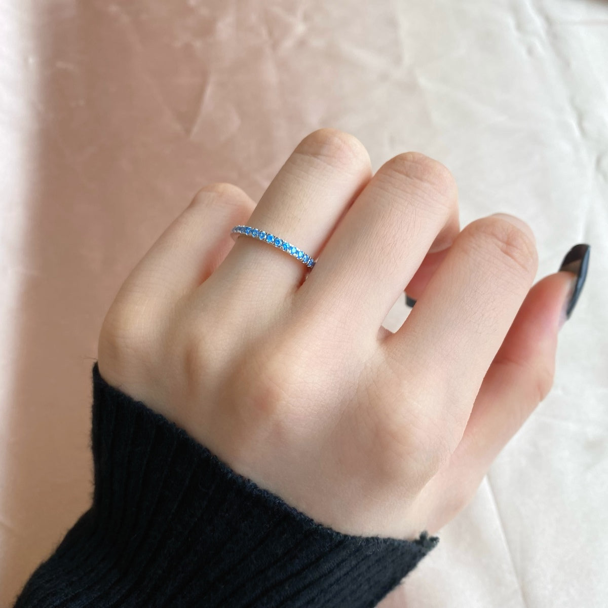 [Love Aura]Delicate Sparkling Round Cut Daily Ring