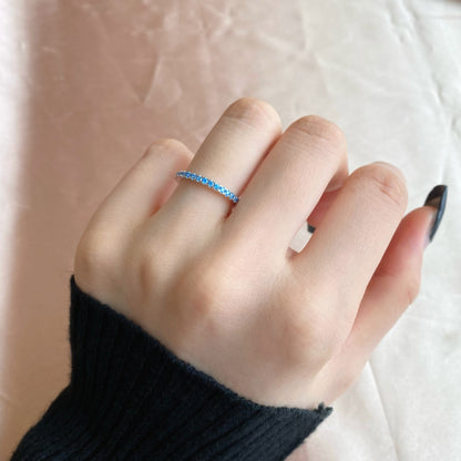 [Love Aura]Delicate Sparkling Round Cut Daily Ring