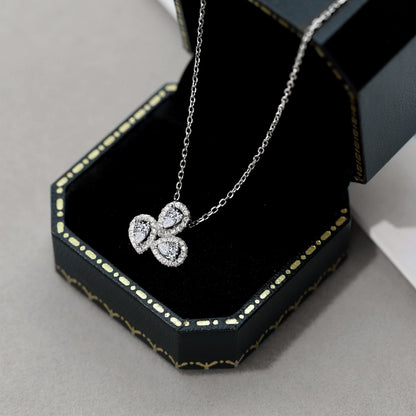 [Love Aura]Elegant Flower Shape Pear Cut Necklace