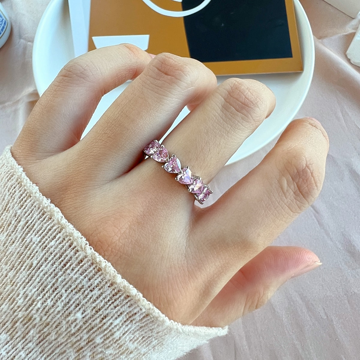 [Love Aura]0.25 Carat Radiant Romance Heart Cut Lover Ring