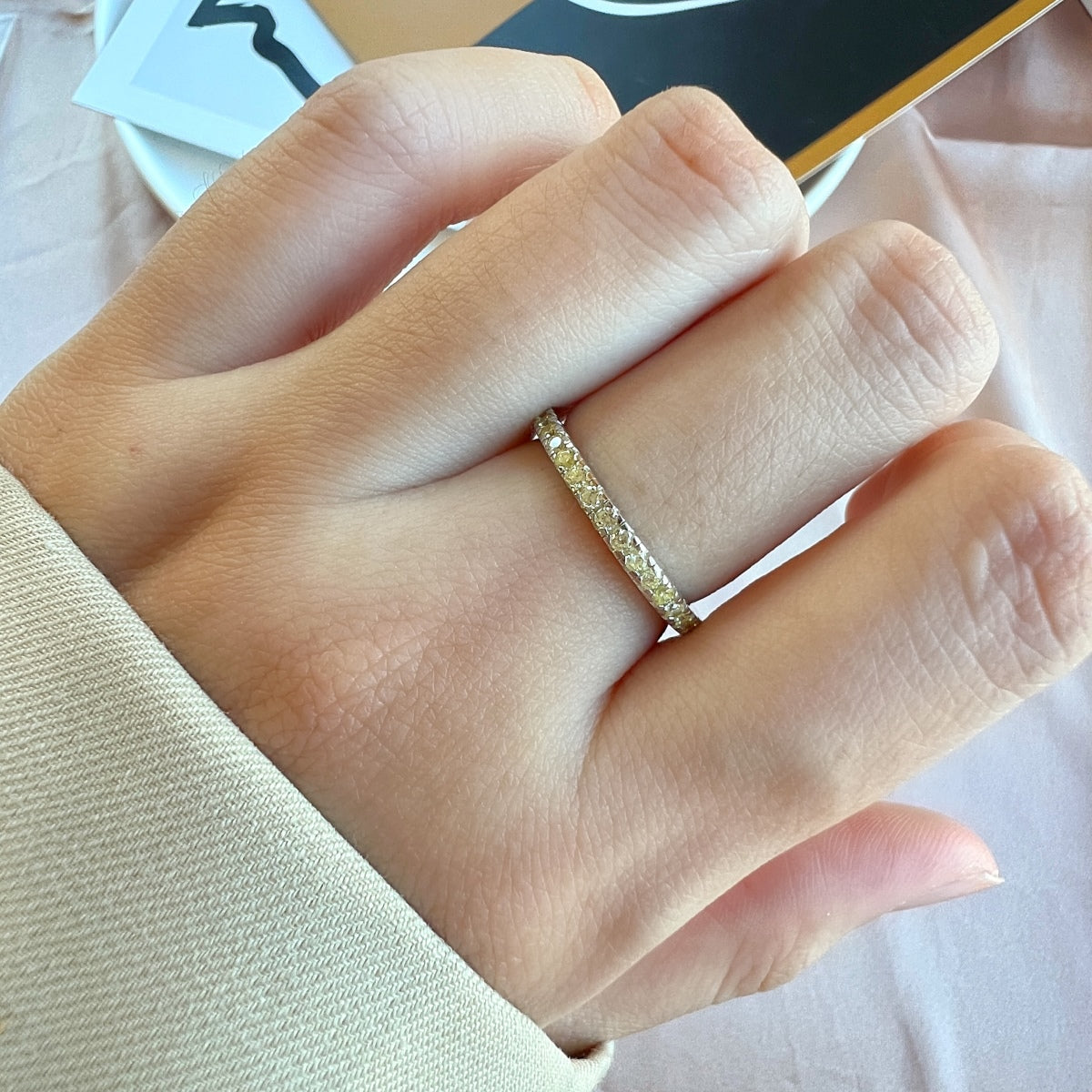 [Love Aura]Delicate Sparkling Round Cut Daily Ring