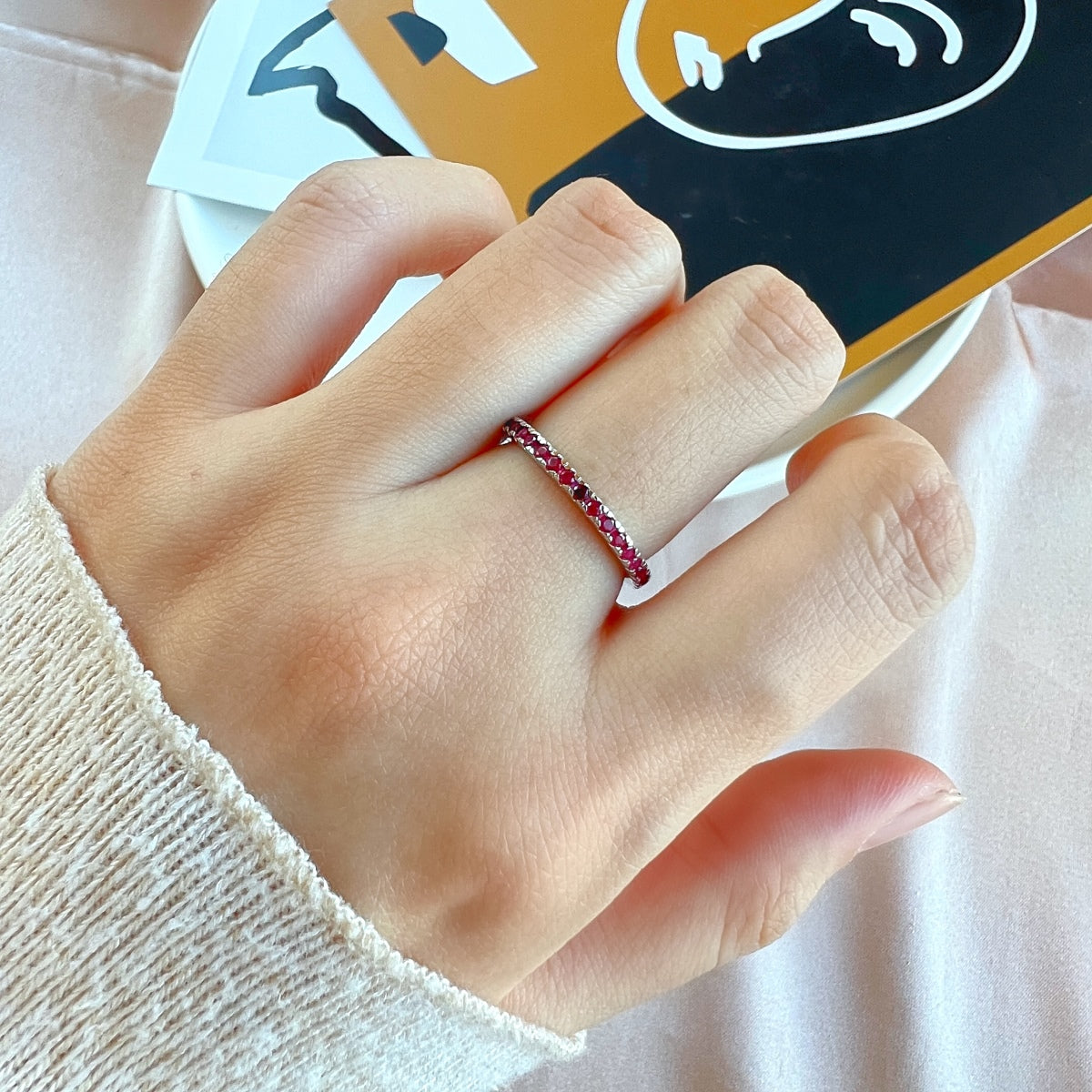 [Love Aura]Delicate Sparkling Round Cut Daily Ring