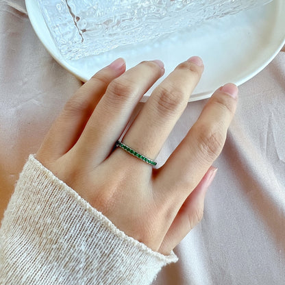 [Love Aura]Delicate Sparkling Round Cut Daily Ring