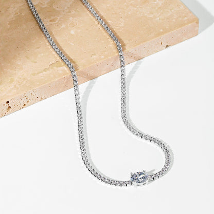 [Love Aura]1.0 Carat Shining Oval Cut Necklace