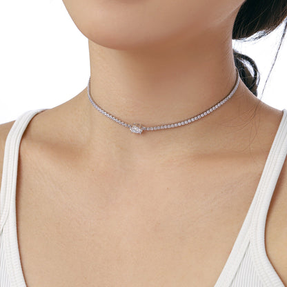 [Love Aura]1.0 Carat Shining Oval Cut Necklace