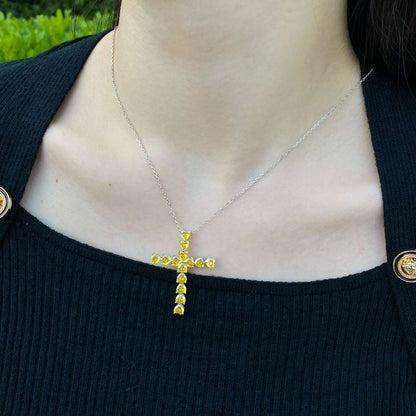 [Love Aura]Radiant Cross Shape Necklace