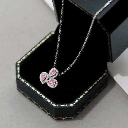 [Love Aura]Elegant Flower Shape Pear Cut Necklace