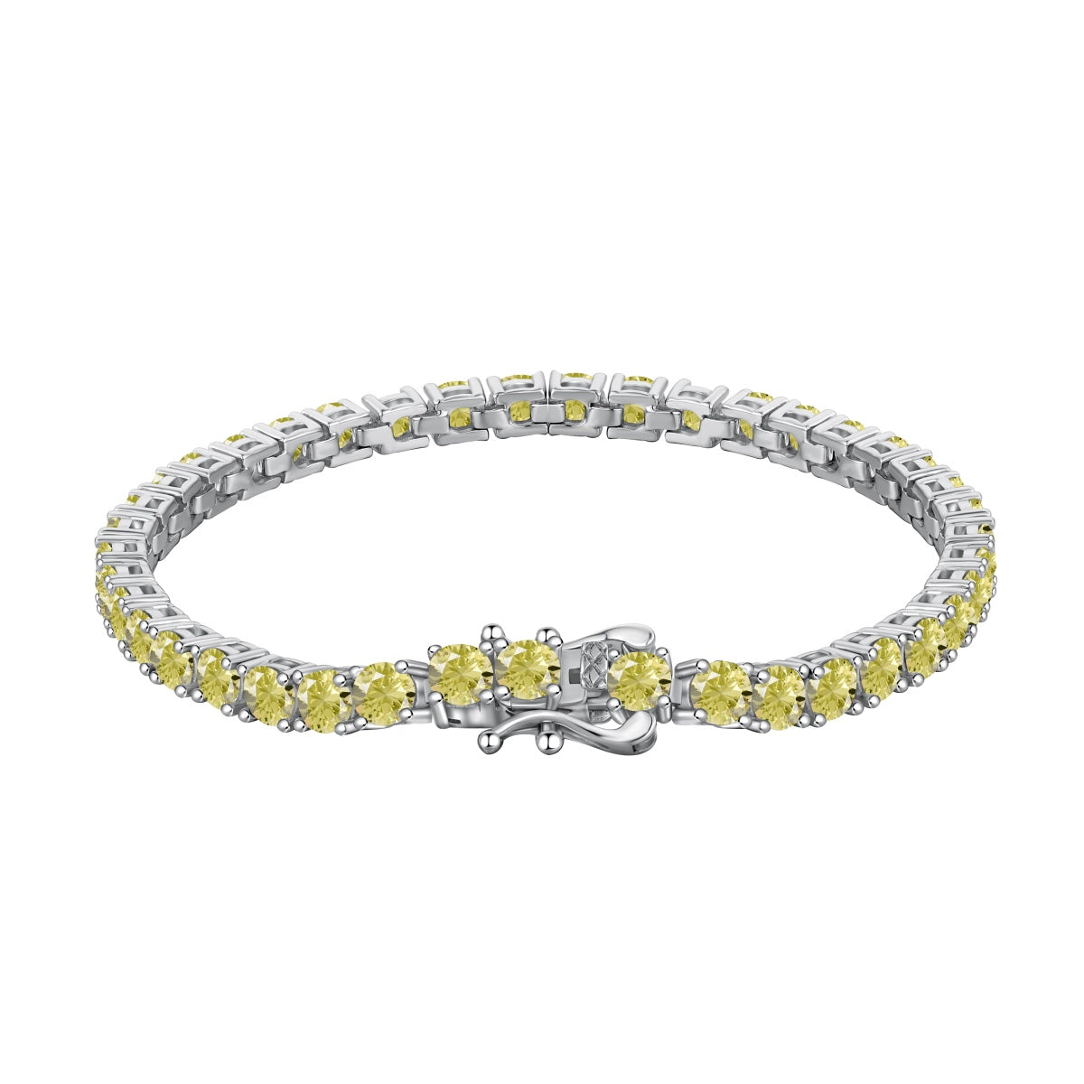 [Love Aura]Ornate Dazzling Round Cut Tennis Bracelet